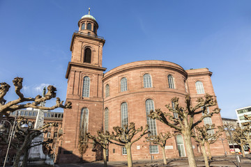 Paulskirche, famous Church in Frankfurtt, Germany under blue sky