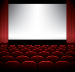 Cinema auditorium with screen vector background