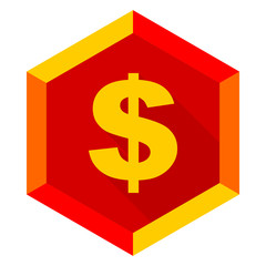 dollar flat design modern icon