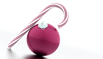 Christmas bubbles rendered on white background