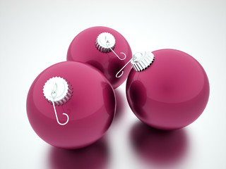 Christmas bubbles rendered on white background