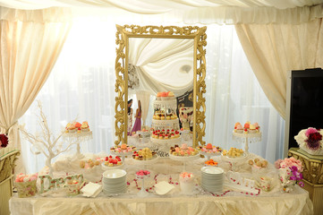 Wedding candy bar and LOVE inscription