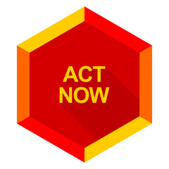 act now flat design modern icon