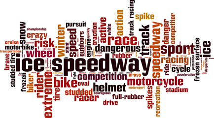 Ice speedway word cloud concept. Vector illustration