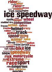 Ice speedway word cloud concept. Vector illustration