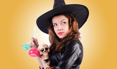 Witch against the gradient background