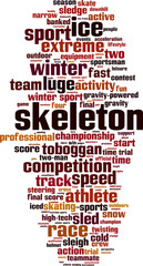 Obraz premium Skeleton word cloud concept. Vector illustration