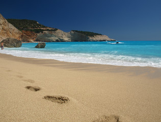 View of porto Katsiki beach, Lefkada Greece