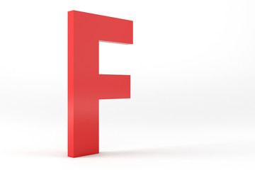 Obraz premium Isolated Red Letter F