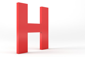 Isolated Red Letter H