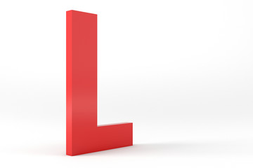 Isolated Red Letter L