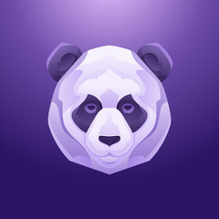 Vintage panda label. Retro vector design graphic element.