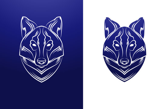Vintage wolf label. Retro vector design graphic element.
