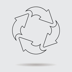 Flat line arrow icon for web and user interface design