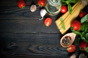 Ingredients for cooking Italian pasta