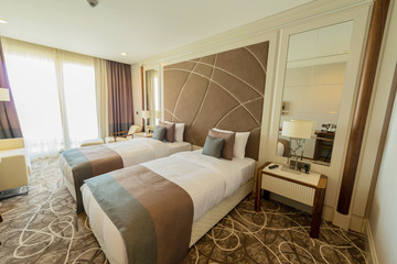 Hotel room with modern interior