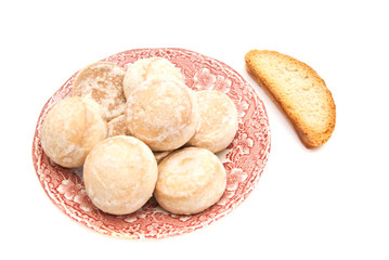 gingerbreads on glass plate and crackers