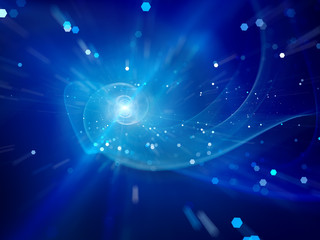 Fototapeta premium Blue spiral galaxy in space