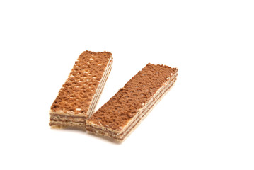wafers with chocolate on white