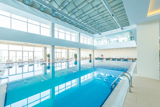 Indoor swimming pool in healthy concept