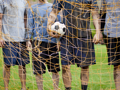 USA, Utah, Provo, Men playing football