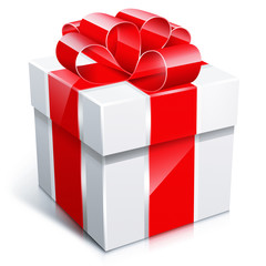Ikona prezentu z czerwoną kokardą