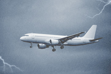 Landing of the passenger plane.