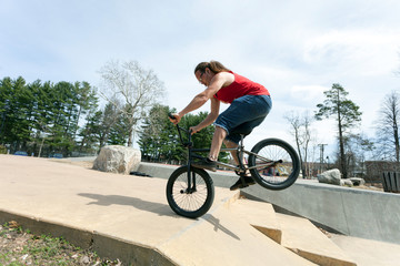 Fototapeta premium BMX Rider Doing Tricks