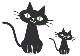 黒猫の親子