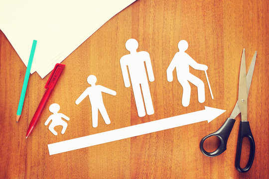 Different phases of human life. Abstract conceptual image