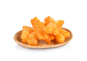 deep fried dough stick  on white background