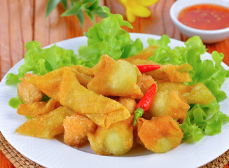Asian Style food , Deep Fried Wonton for appetizer