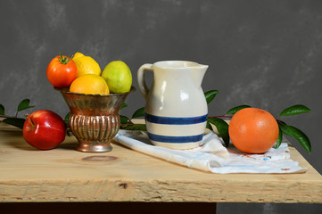 Still Life with Fruit Jar and Vase