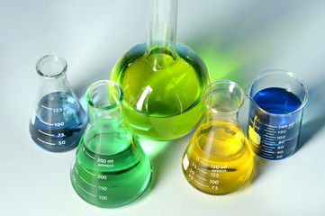 Laboratory Glassware Viewed from Above