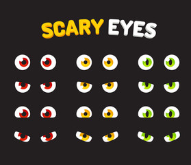 Set of scary eyes