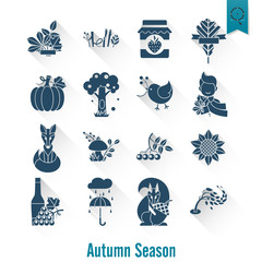 Set of Flat Autumn Icons