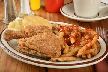 Fried chicken dinner
