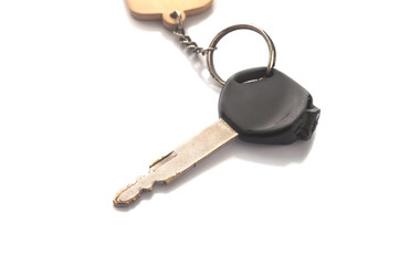 Old key of car isolated