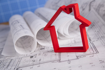 Project blueprints drawings of home model