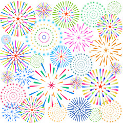 Fototapeta na wymiar Fireworks Display for New year and all celebration vector illustration