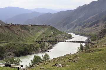 World's first double circuit wooden suspension bridge through