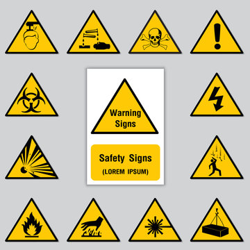 Safety Sign Icon for Poster Sign in Factory. Vector Illustration