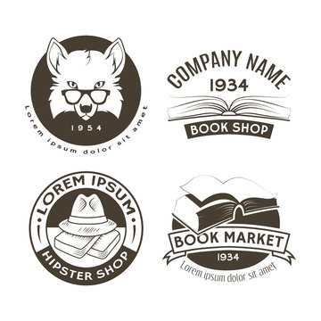Set of hipster logos and labels.
