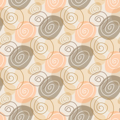 Seamless pattern with spots and swirls