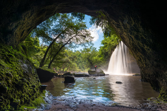 Fototapeta Cave Heo Suwat in Khao Yai National Park in Thailand.