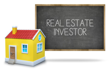 Real estate investor on blackboard