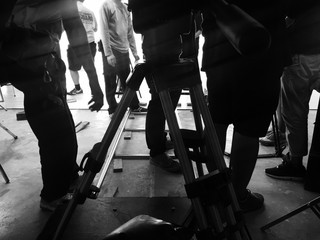camera crew on production setting