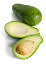 fresh avocado isolated on white background