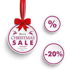 3 Purple Christmas Circles Ribbon