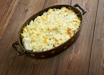 Casserole with fish and pasta